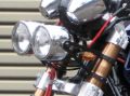 Picture of Hayabusa forks to GSX1400 Front end conversion